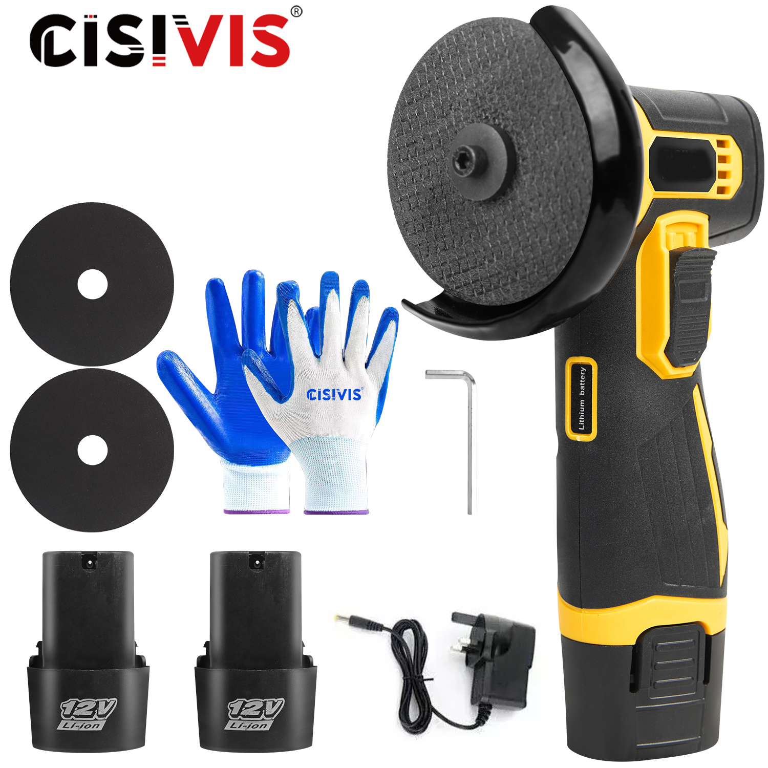 12V Mini-Winkelschleifer, Wiederaufladbar, Schleifwerkzeug, Poliermaschine