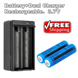 Battery 3000mAh 3.7V Rechargeable Li-ion Batteries For Torch Laser&Dual Charger