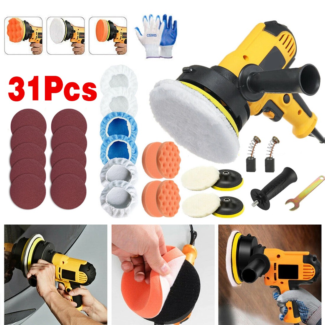 31-piece Set Of Electric Polishing Machines, Grinders And Polishing Sponges