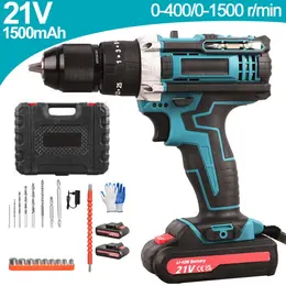 3-in-1 Cordless Impact Drill Brushless 21V Cordless Screwdriver, Case With 2 Batteries