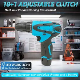 12V Cordless Impact Drill Driver Electric Power Tool With 32 Nm Of Torque A Compact, Practical Drill For Automotive Use And Home DIY Projects.