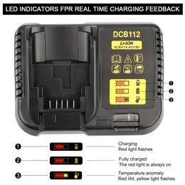 Battery Charger Replace For  DCB112 10.8V-18V DCB182 DCB200 DCB184 DCB180