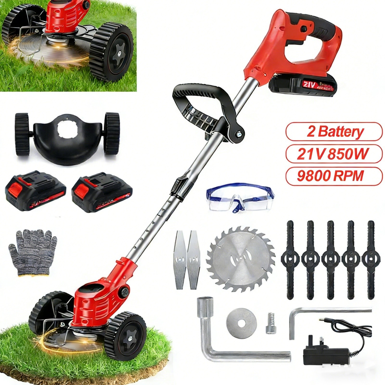 Main product image of 21V Cordless Grass Trimmer/Edger Kit with 2 Batteries