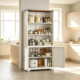 Product image of 3-Tier Steel Barn Door Display Case, 69.7x31.5x15.4 in, Off-White