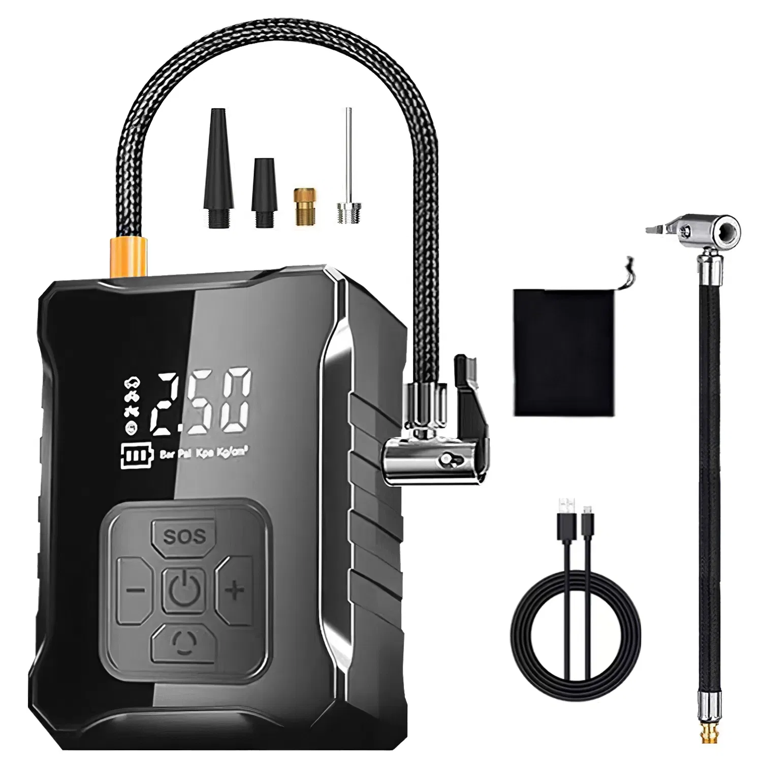 Main product image of 150PSI Cordless Tire Inflator Digital Air Compressor with LED Light Emergency Power Bank for Cars Motorcycles Bicycles Balls