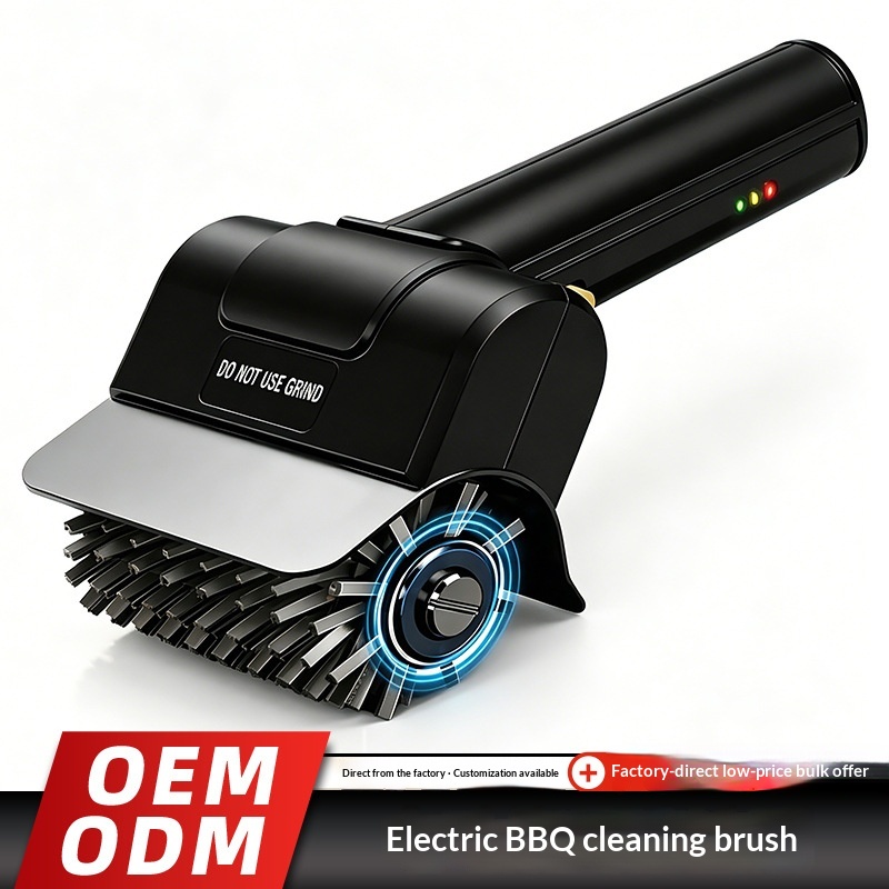 Main product image of Rechargeable Electric Barbecue Brush, Stainless Steel Roller Cleaning Brush, Outdoor Camping BBQ Cross-border Tool OEM Customization