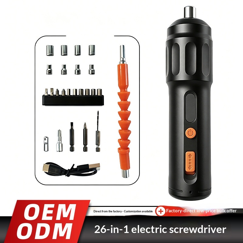 Main product image of Amazon 26 Piece Set Of Lithium Electric Screwdrivers, Household Handheld Small Screwdrivers, Cross-border Multifunctional Drills