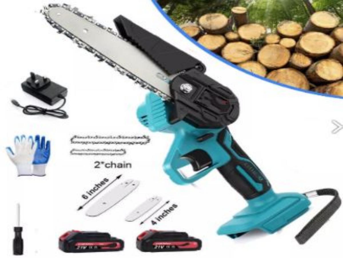 Main product image of 6-Inch Cordless Mini Chainsaw, 4000W, with 2 Batteries