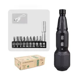 Product image of Cordless Electric Screwdriver Kit, USB Rechargeable, 9 Bits