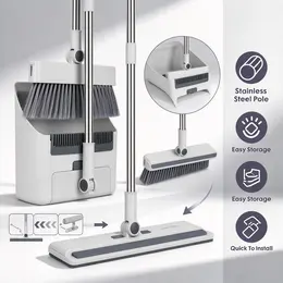 Product image of Broom and Dustpan Set, Adjustable Head, Squeegee, Comb Teeth