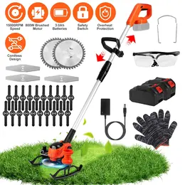 Product image of Cordless Grass Trimmer with Wheels, 2x 3.0Ah Batteries, 3 Blades, Angle Adjustable, GPCT5363