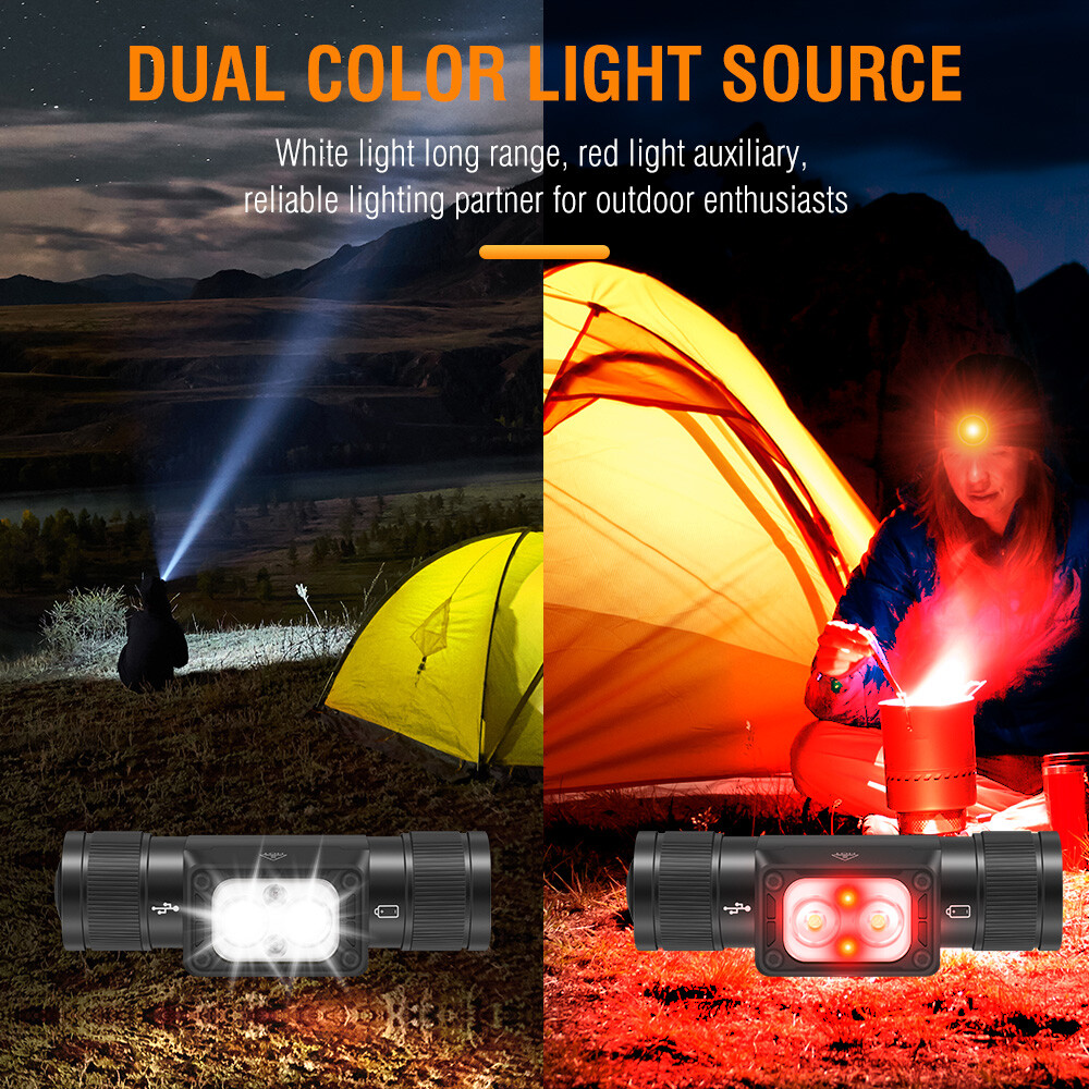 Main product image of Super Bright Waterproof Head Torch Headlight LED USB Rechargeable Headlamp