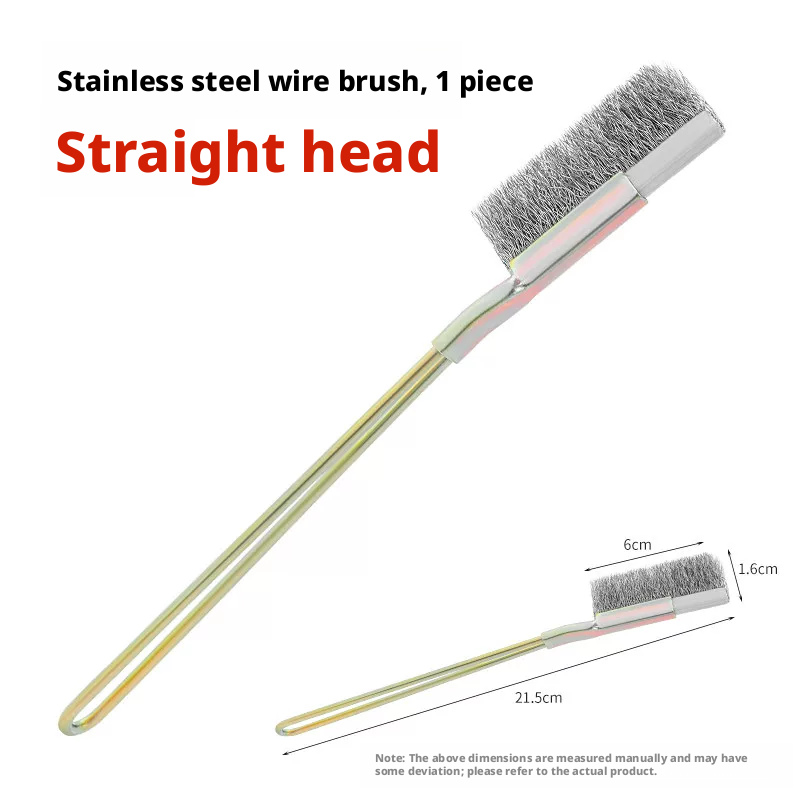 Iron handle brush-Steel wire brush straight head-one pack