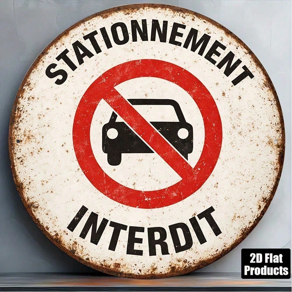 Main product image of No Parking Round Metal Sign, 20x20cm, for Parking Area Management