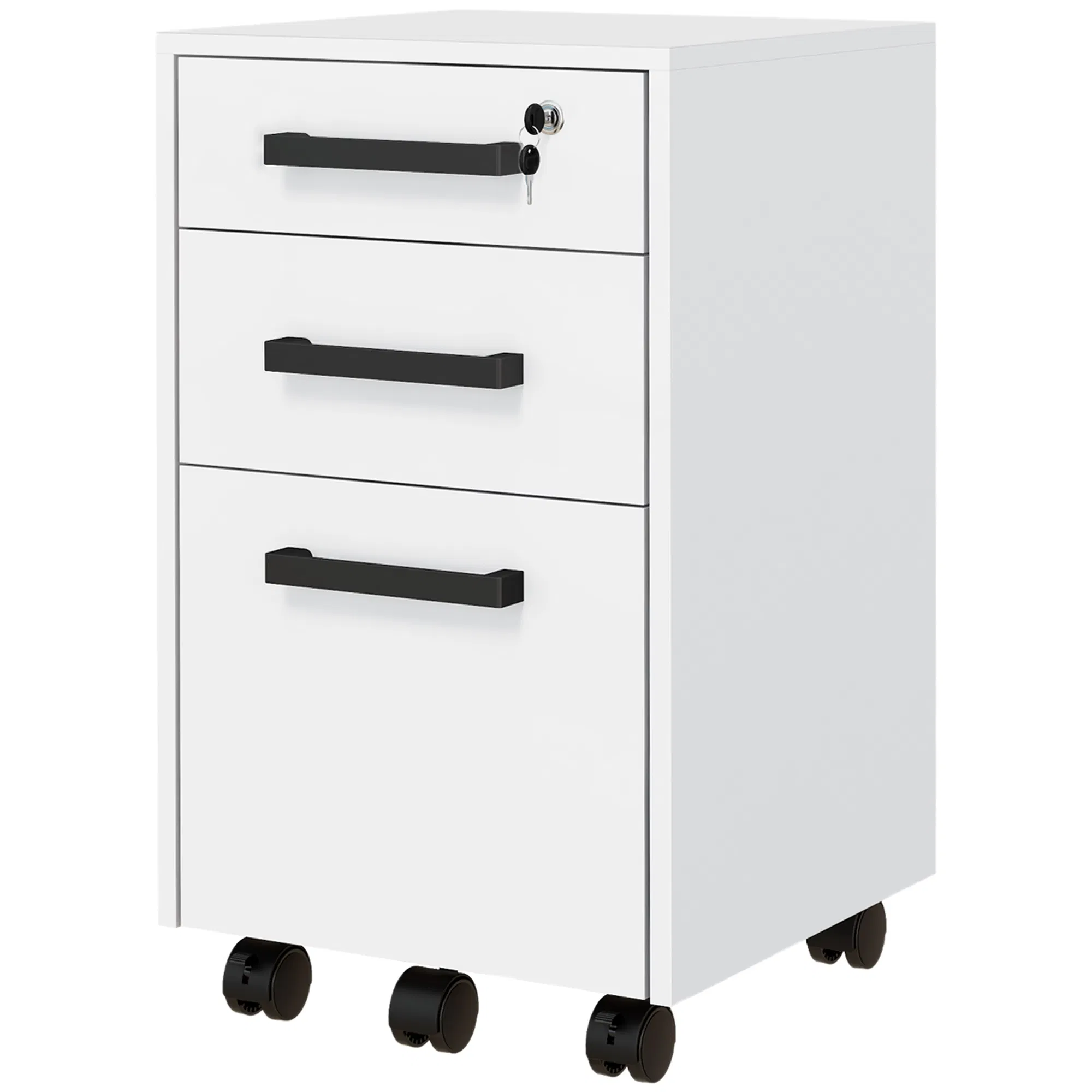 Main product image of 3-Drawer Lockable Vertical File Cabinet, White, Letter/A4