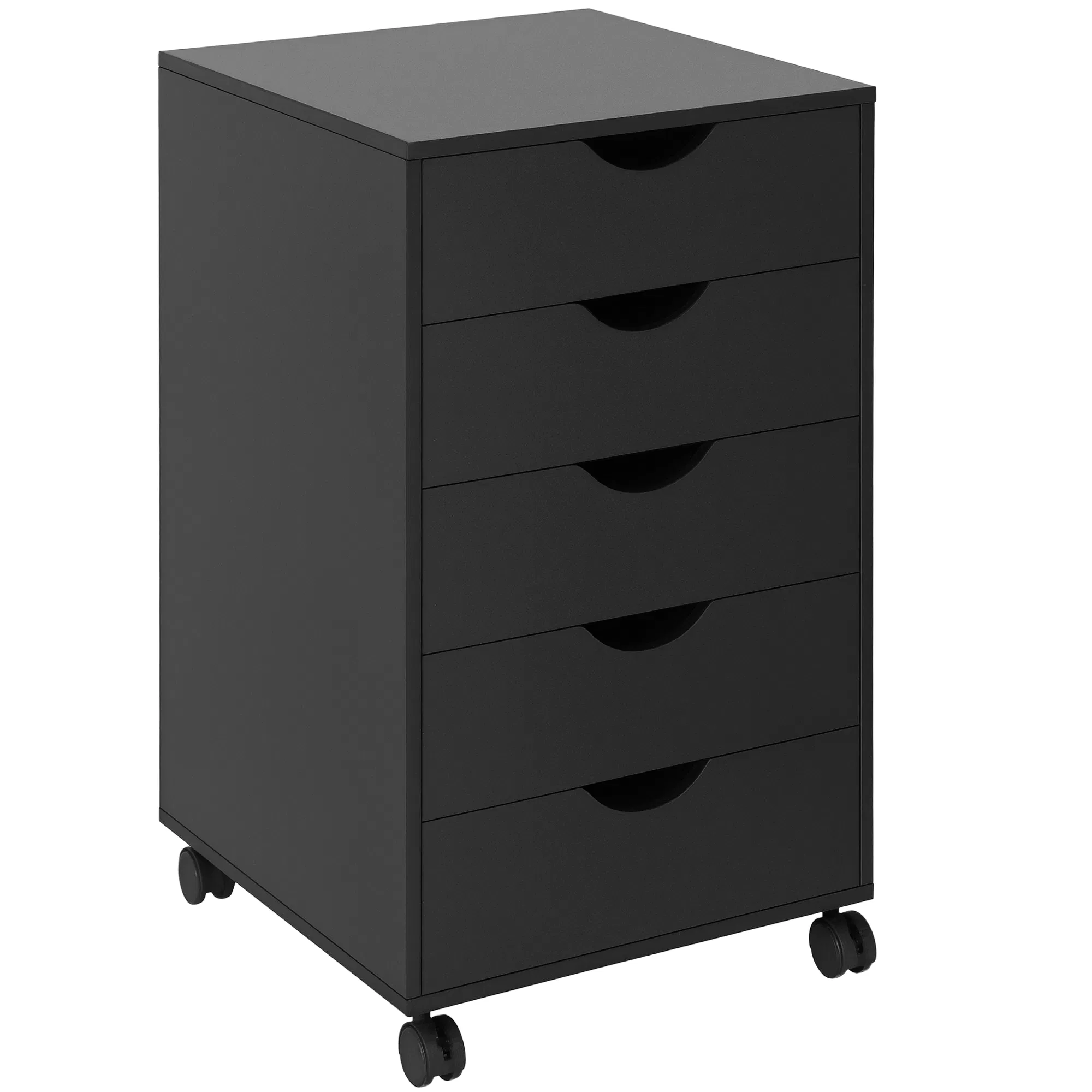 Main product image of Black 5-Drawer Mobile File Cabinet, 15.7 in. x 15.7 in. x 26.4 in.