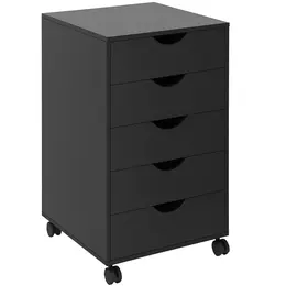 Product image of Black 5-Drawer Mobile File Cabinet, 15.7 in. x 15.7 in. x 26.4 in.