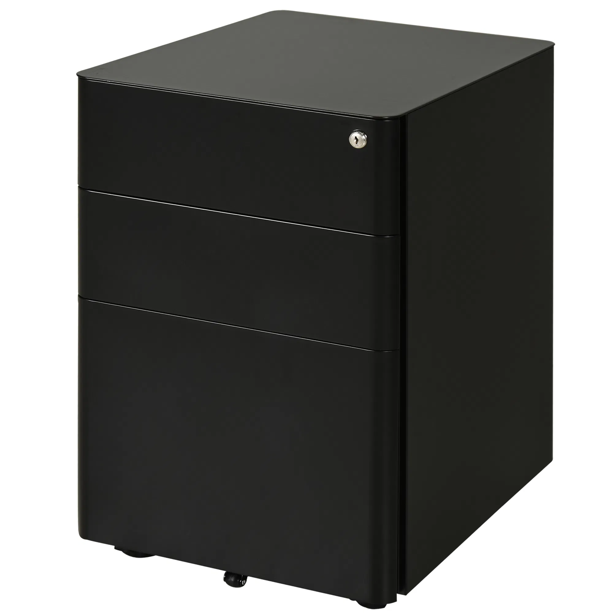 Main product image of 3-Drawer Mobile Metal Filing Cabinet, Legal/Letter/A4 File, Black