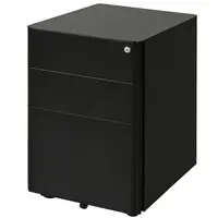 Product image of 3-Drawer Mobile Metal Filing Cabinet, Legal/Letter/A4 File, Black