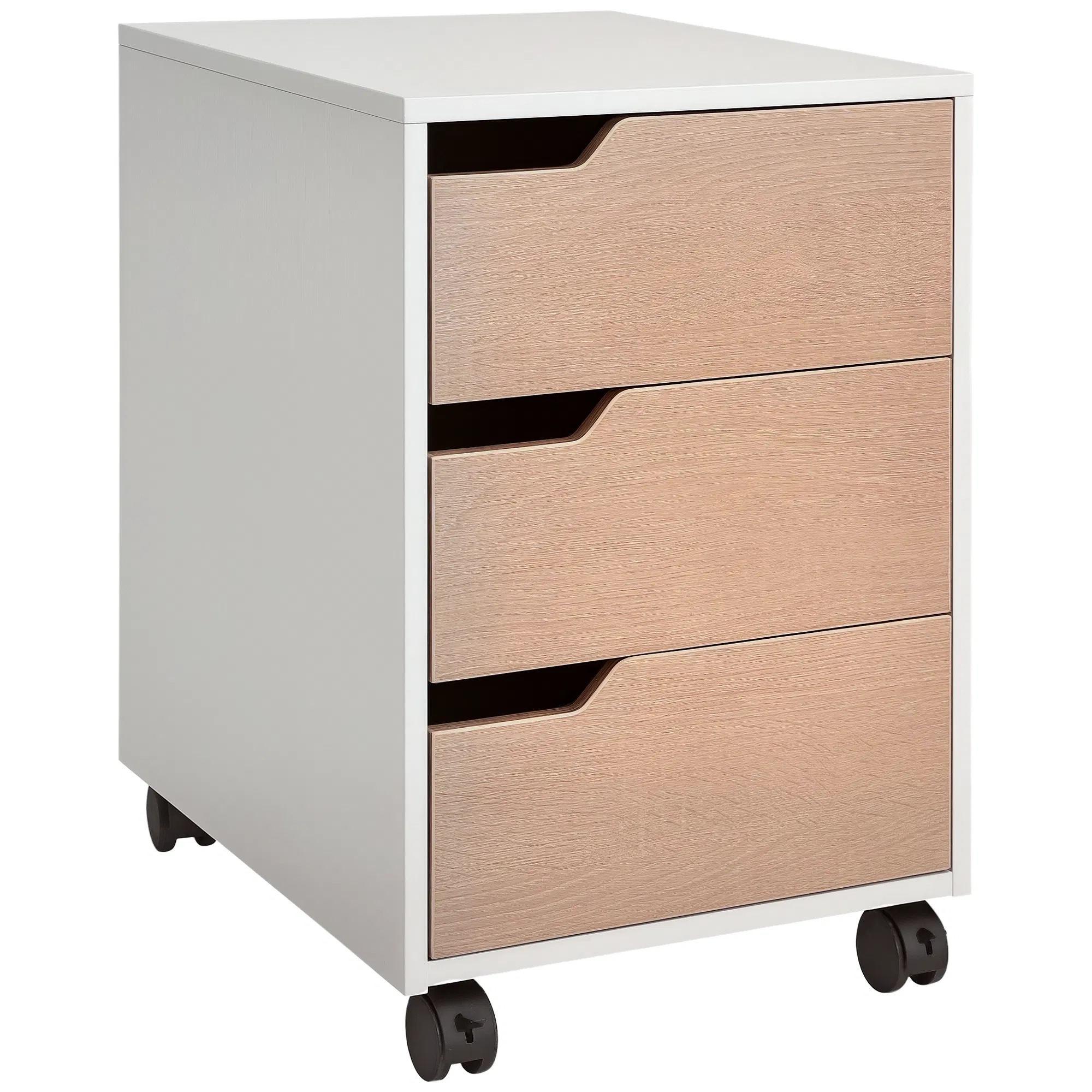 Main product image of 3-Drawer Mobile File Cabinet with Wheels, Printer Stand, Oak