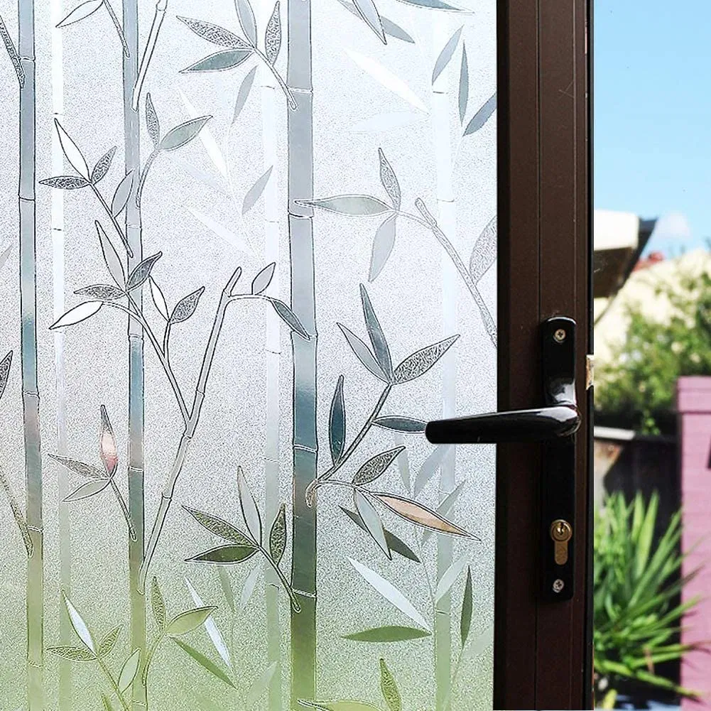 Main product image of No Glue Self Static Removable Frosted Glass Privacy Window Film, Bamboo
