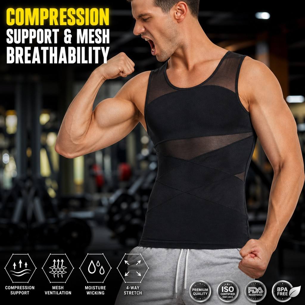 Main product image of Men's Compression Tank Top, Mesh, Breathable, Quick-Dry