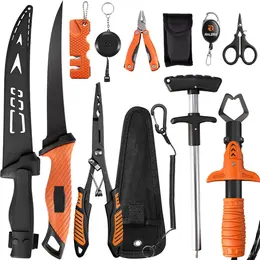 Product image of Fishing Fillet Knife Set with Pliers, Measuring Tape, Non-Slip Grip