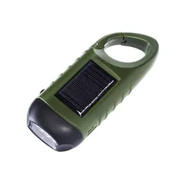 Outdoor Hand-cranked Power Generation Led Flashlight Strong Light Solar USB Charging