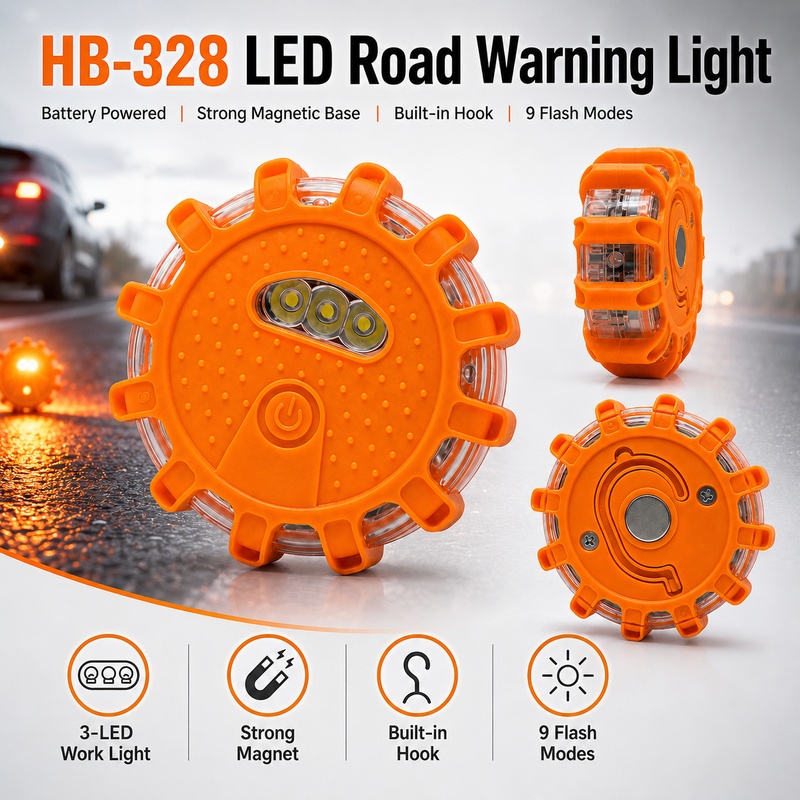 Main product image of HB 328 LED Warning Light, AAA Battery Powered