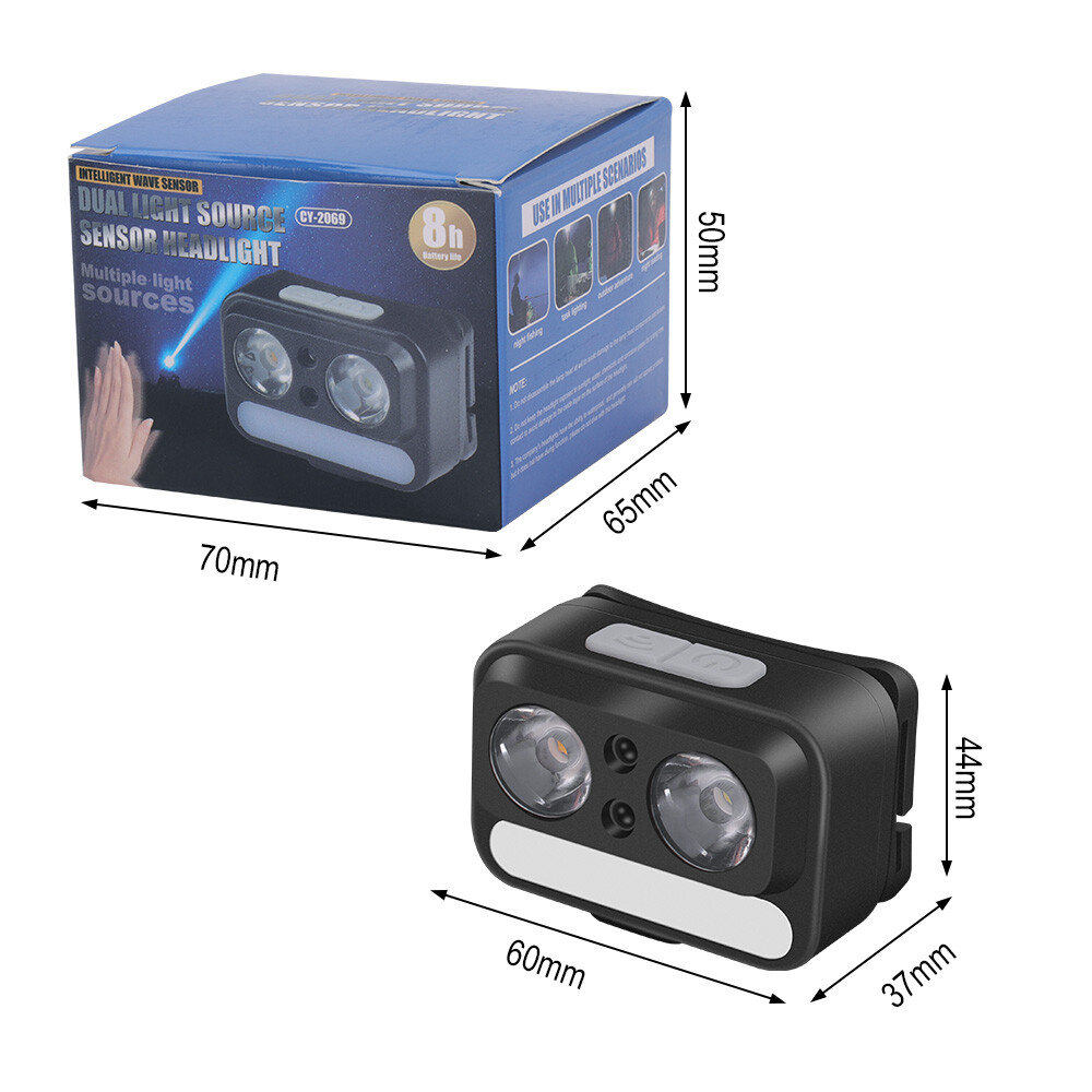 Main product image of Waterproof Head Torch Rechargeable LED Headlamp Flashlight USB Camping Fish