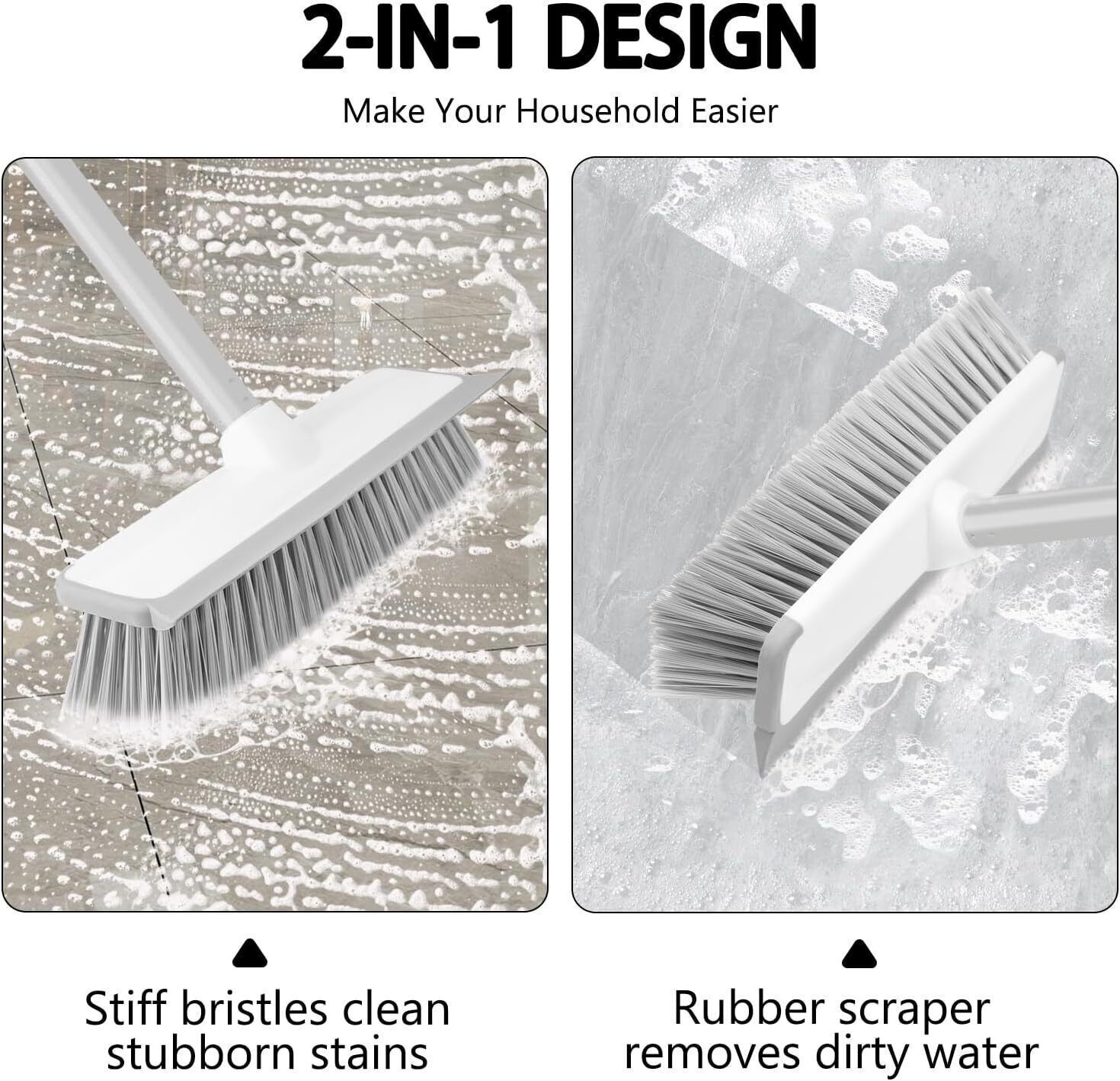 Main product image of Adjustable Angled 2-in-1 Floor Brush Squeegee