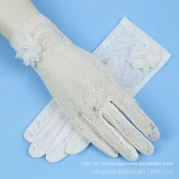 Lace Sunscreen Gloves-White-1 pack