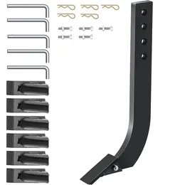 Box Blade Shank, 18" Scarifier Shank, 4 Holes Box Scraper Shank, Ripper Shank With Removable Tapered Teeth And Pins, Adjustable Shanks Assembly For Replacement, Digging, Plowing, 5PCS