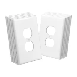 1-Gang Duplex Outlet Covers, 10 Pack Standard Size Wall Outlet Cover, Unbreakable And  Impact-Resistant Polycarbonate Thermoplastic, Dual Receptacle Faceplate, For Electrical Outlets, White