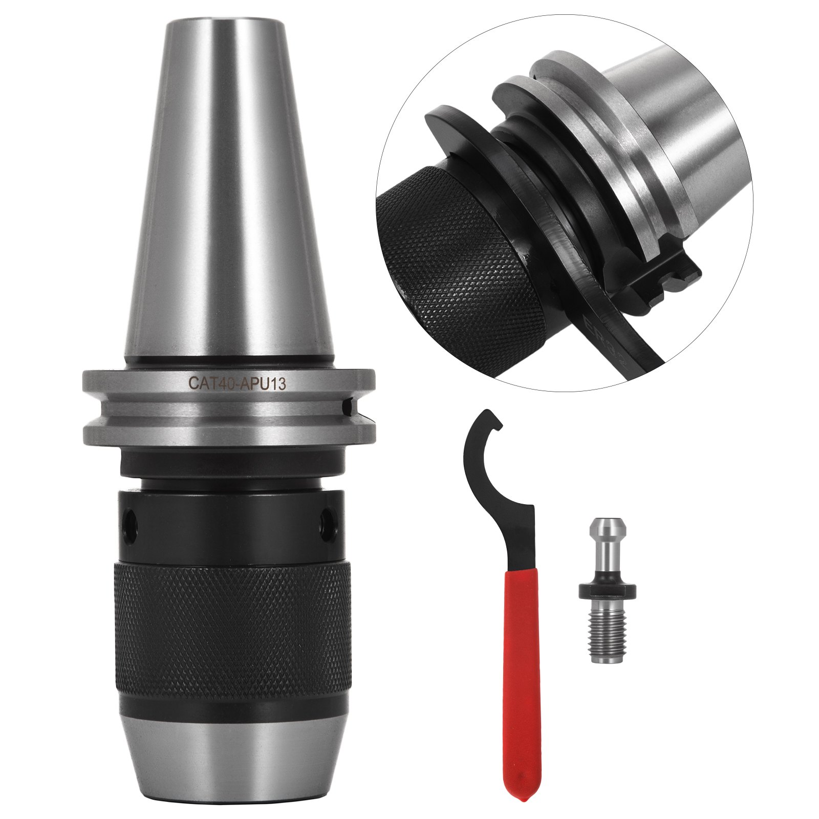 Integrated CAT40 Collet Chuck Keyless Drill Chuck 1/2 Inch For CAT40 CNC Engraving Machine & Milling Lathe Tool (CAT40)