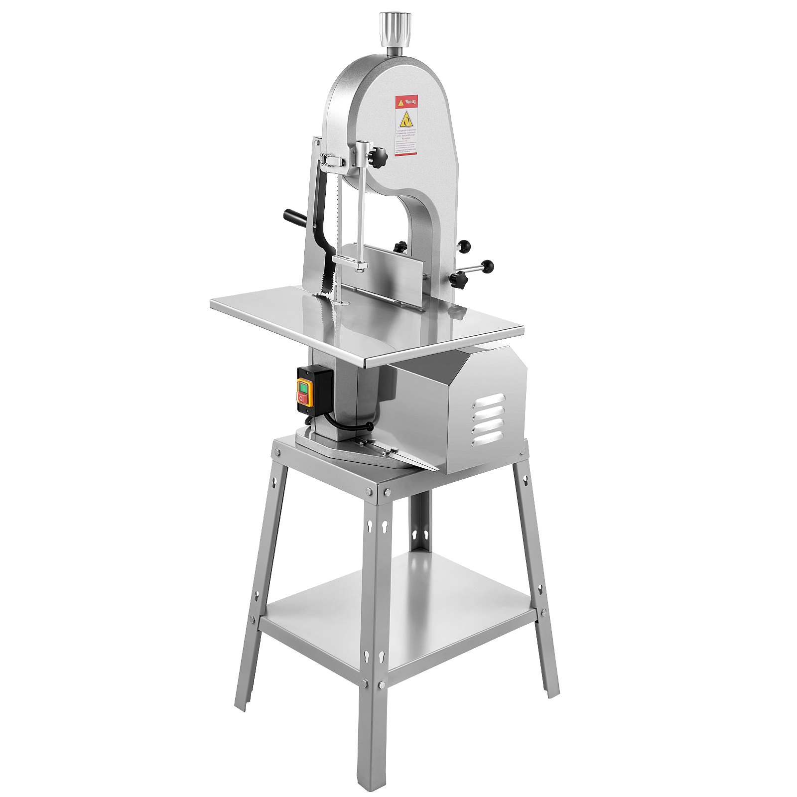 Electric Meat Saw, 1800W Stainless Vertical Cutter, 19.1"x15" Workbench, 7.09" Cutting Thickness, Includes 5 Blades For Slicing Frozen Meat, Pork, Beef, And Ribs