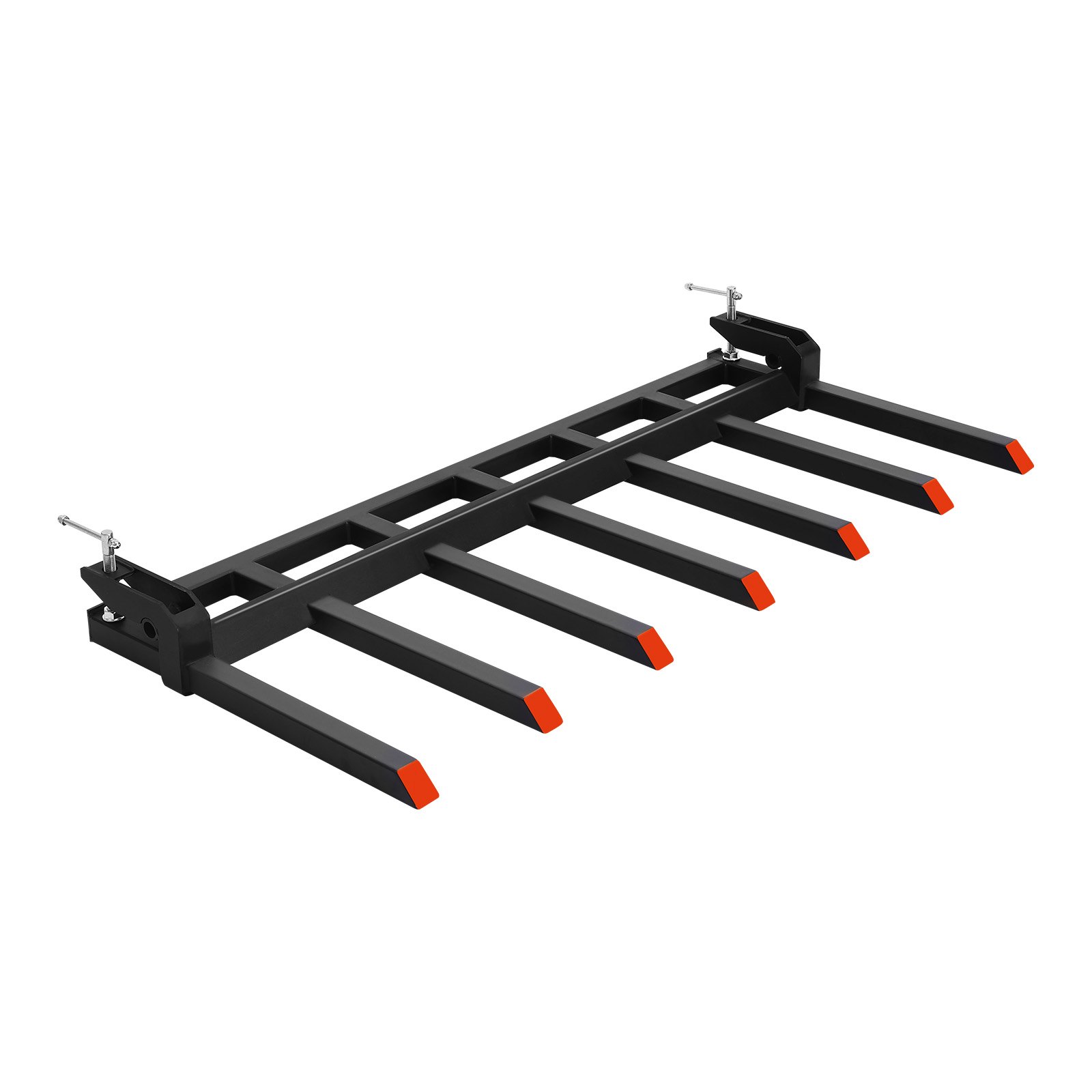 68.5" Clamp On Debris Forks For Buckets, 7 Fork Tines, 4560lbs Load Capacity, Heavy Duty Pallet Forks For Tractor Loader Skid Steer, Bolt On Bucket Attachments For Removing Yard Waste And Debris