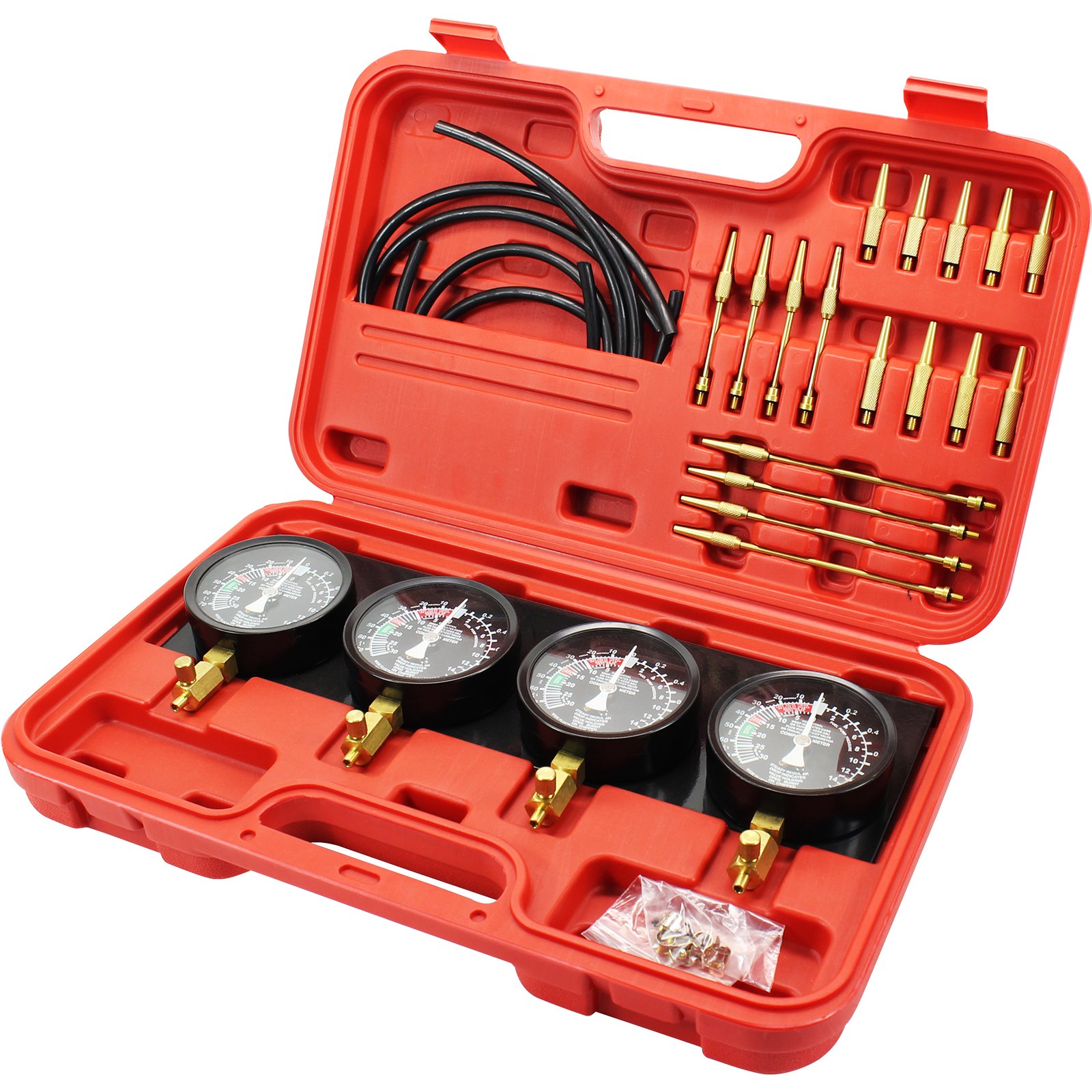 Bestauto Fuel Vacuum Carburetor Synchronize Tool Kit Fuel Vacuum Carburetor Synchronizer Carb Sync Gauge Set With Rubber Hose
