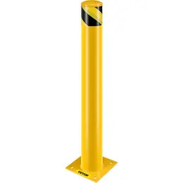 Safety Bollard Safety Barrier Bollard 4-1/2" OD 36" Height Yellow Powder Coat Pipe Steel Safety Barrier With 4 Free Anchor Bolts For Traffic-Sensitive Area