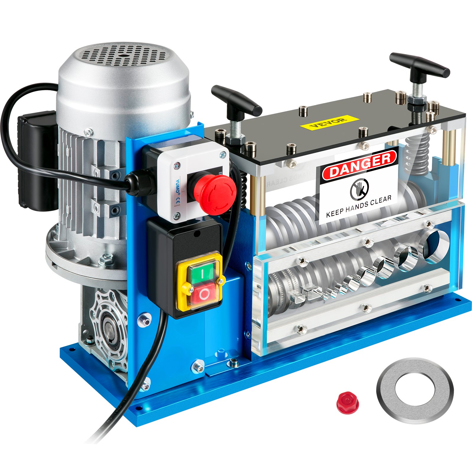 Electric Wire Stripping Machine, 370W 0.06 Inch -1.5 Inch Automatic Motorized Cable Stripper With 75 Ft/min Speed, 11 Channels 10 Blades Strip Machinery, Scrap Handling Tool For Recycling Copper
