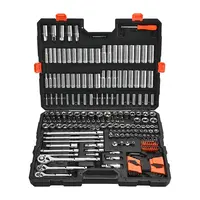 Socket Set, 225 Pieces, 3/8 & 1/4 & 1/2 Inch Drive Socket And Ratchet Set, SAE And Metric, Deep And Shallow, Mechanic Tool Kit With Bits, Accessories, Storage Case, CR-V Alloy Steel, For Repair