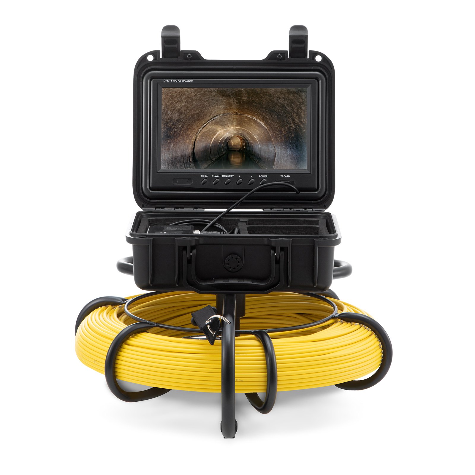 Sewer Camera, 300 Ft/91.5 M, 9" Screen Pipeline Inspection Camera With DVR Function, Waterproof IP68 Camera With 12 Adjustable LEDs, With A 16 GB SD Card For Sewer Line, Home, Duct Drain Pipe Pl