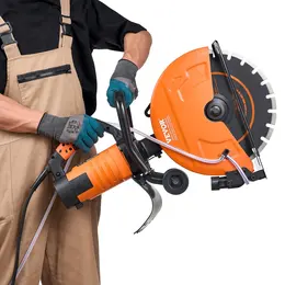 14-inch Electric Circular Concrete Saw, 5-inch Depth, Wet/Dry, 3200W/15A