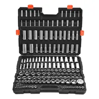 Socket Set, 163 Pieces, 3/8 & 1/4 & 1/2 Inch Drive Socket Tool Set, SAE And Metric, Deep And Standard, Mechanic Tool Kit With Storage Case, Chrome Plated CR-V Alloy Steel, For Automotive Repair