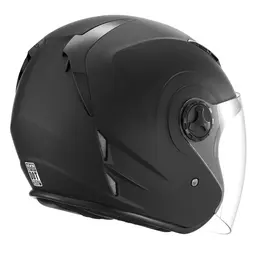 Motorcycle Helmet, 3/4 Open Face, Adult Motocross Dirt Bike Helmet With Clear Visor, Comfortable Motorbike Racing Street With Detachable Liner For Men & Women, DOT Approved, (Matte Black, L)