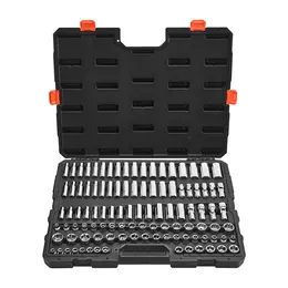Socket Set, 104 Pieces, 3/8 Inch Drive Socket Tool Set, Metric Size From 6 To 24 Mm, Deep And Standard, Mechanic Tool Kit With Storage Case, Chrome Plated CR-V Alloy Steel, For Automotive Repair