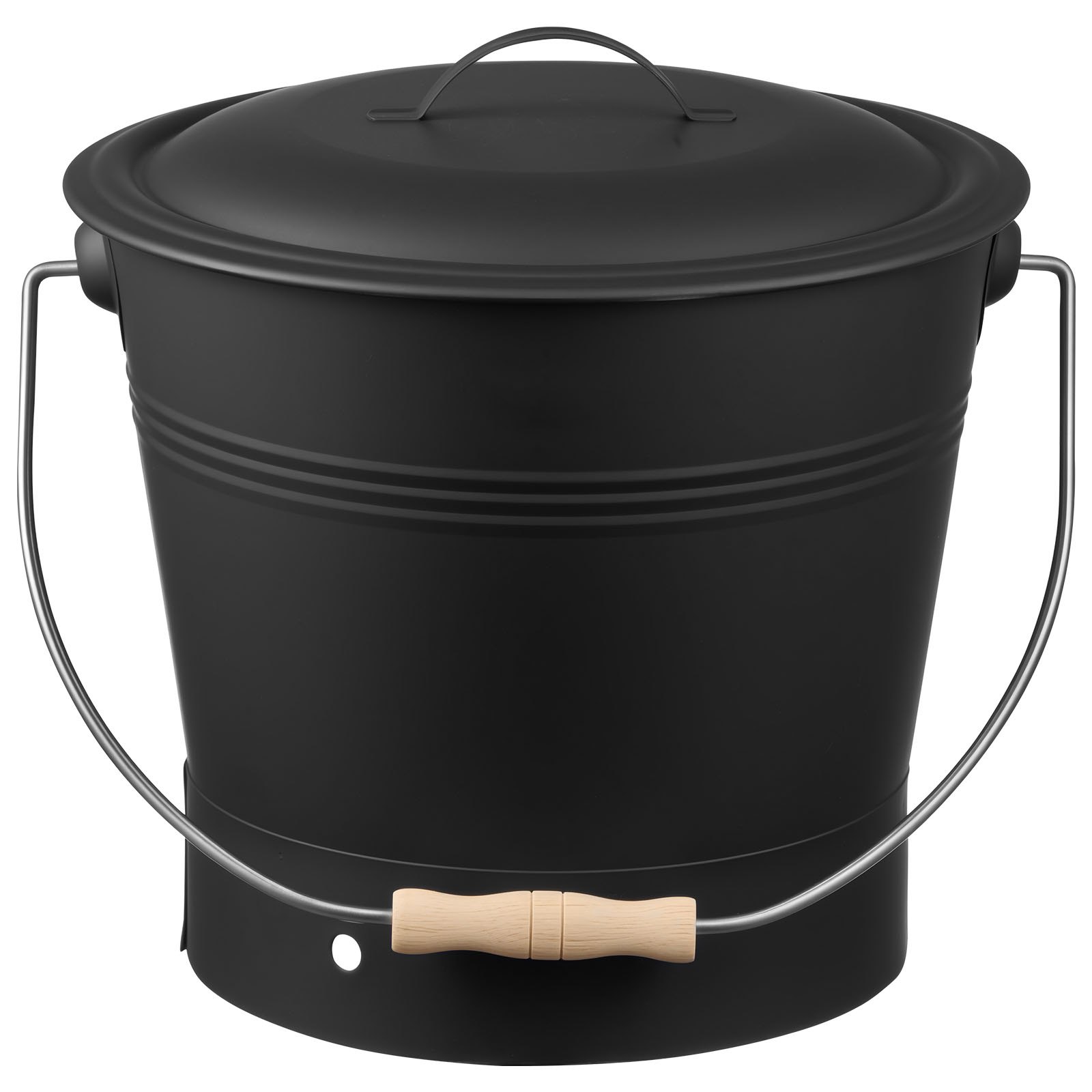 Ash Bucket, 4 PCS With Lid, Shovel, Broom And Gloves, Metal Fireplace Charcoal Bucket And Ash Can, 2.6 GAL Large Capacity For Fireplace, Fire Pits, Wood Burning Stoves, Indoor And Outdoor