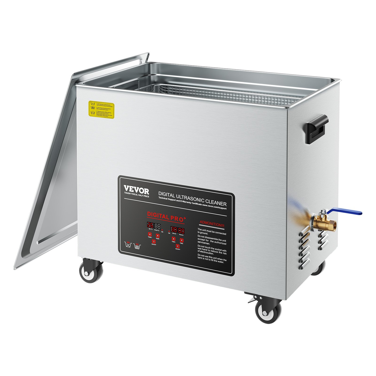 50L Ultrasonic Cleaner, Professional Ultrasonic Cleaner Machine With Cleaning Basket & Digital Display, 840W Stainless Steel Large Cleaning Machine With Wheels For Industrial Parts, Carburetors