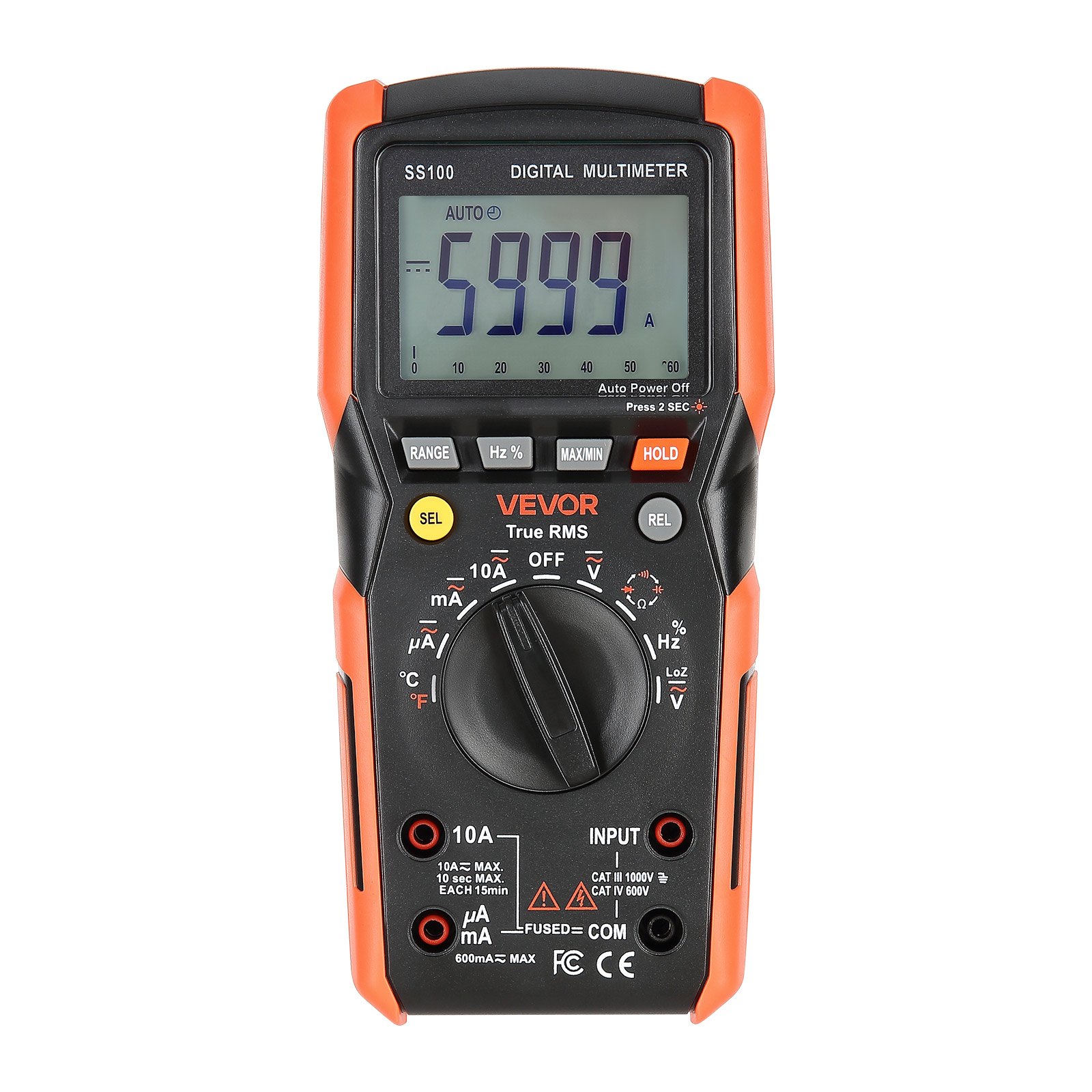 Digital Multimeter, 6000-Count TRMS DC/AC Voltmeter Current Tester, Auto-Ranging Multimeter For Current Voltage Resistance Capacitance Temperature Diodes Continuity Low Impedance Measurment