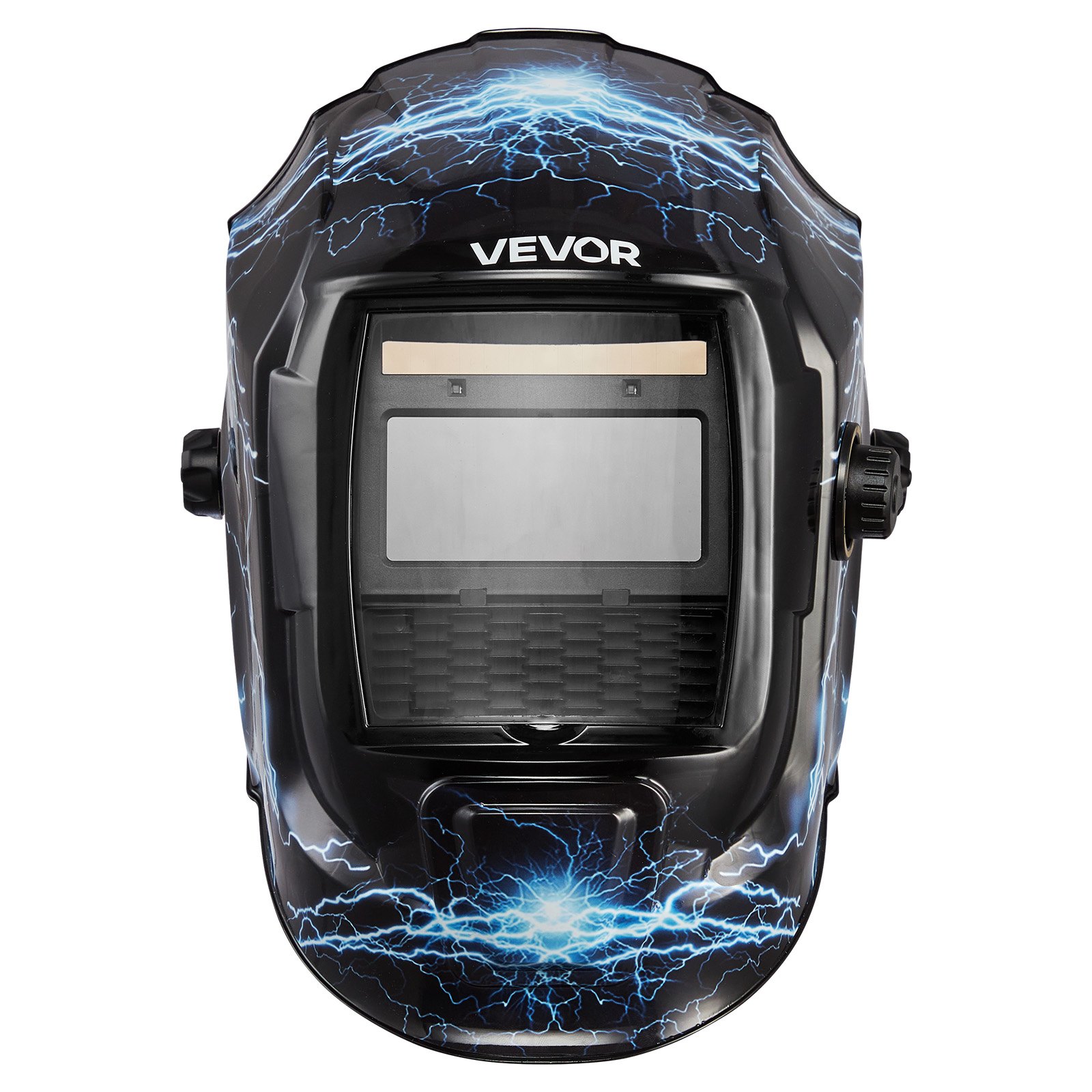 Welding Helmet Auto Darkening, 3.66" X 1.69" True Color Welding Hood, Solar Powered Welder Mask 2 Arc Sensors, Shade 4/9-13 For TIG MIG ARC Weld Grinding - CRIUS Series (Blue Lightning Pattern)